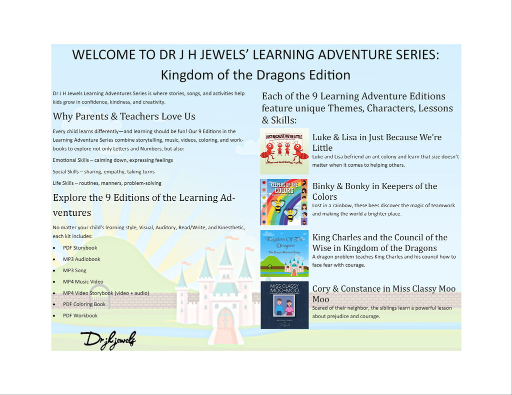 Kingdom of the Dragons Edition of Dr J H Jewels' Learning Adventure Series