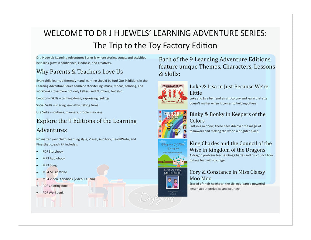 The Trip to the Toy Factory Edition of Dr J H Jewels' Learning Adventure Series